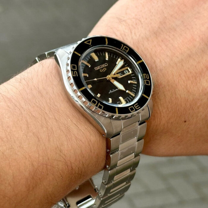 Seiko 5 Sport Automatic SKX Series Black Dial Silver Steel Strap Watch for Men - SRPK99K1 - Image 3